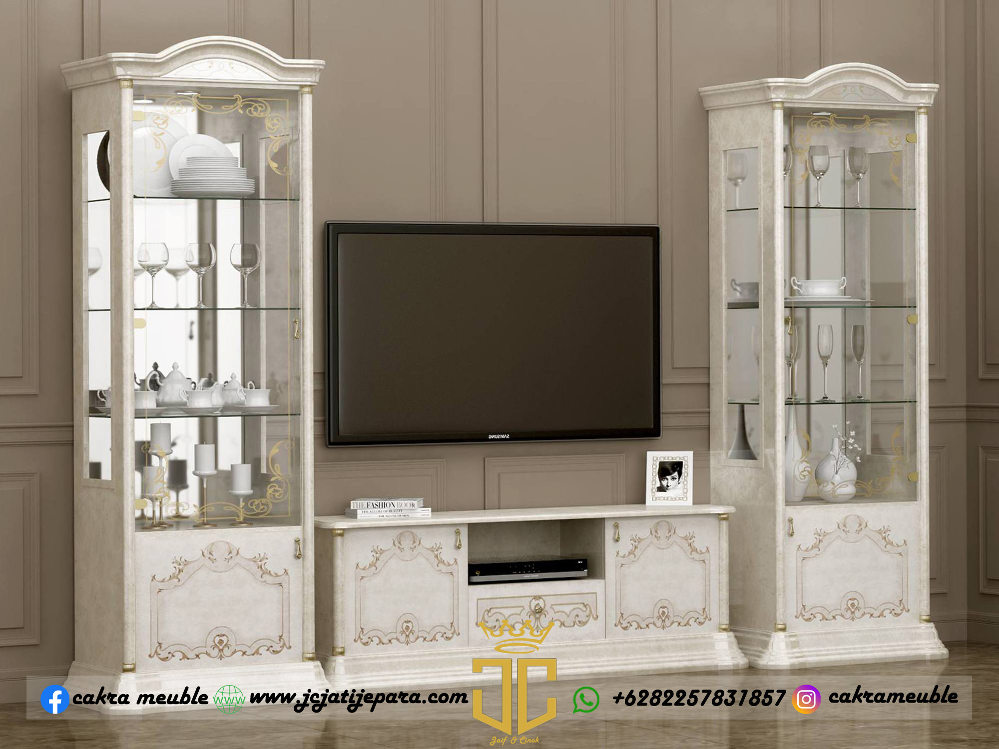 Bufet TV Mewah Modern Minimalis Design Furniture Jepara JC-0010