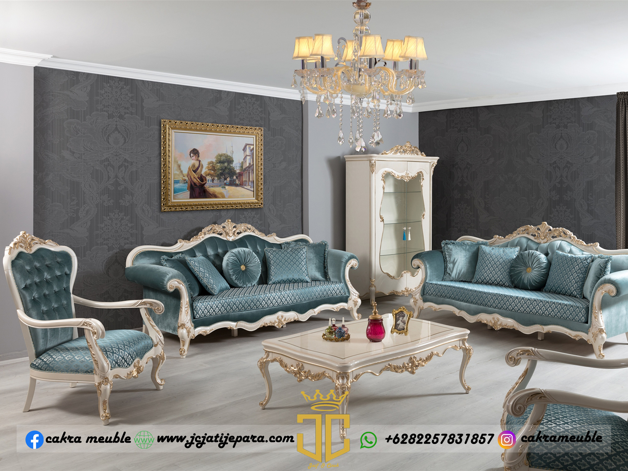 Sofa Tamu Mewah Jepara Luxurious Carving Elegant Style JC-0005